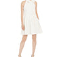 Vince Camuto Women's Bow Neck Fit & Flare Dress White Size 4