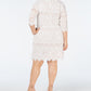 Jessica Howard Women's Plus Scalloped Lace Dress White Size Petite Small