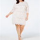 Jessica Howard Women's Plus Scalloped Lace Dress White Size Petite Small