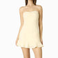 Cotton Candy - Strapless Rosette Flirty Hem Dress