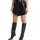 Avec Les Filles Faux Leather Envelope Front Biker Skirt Black Size M