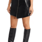 Avec Les Filles Faux Leather Envelope Front Biker Skirt Black Size M