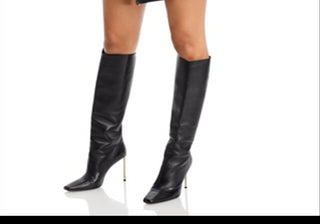 Avec Les Filles Faux Leather Envelope Front Biker Skirt Black Size M