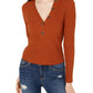 Parker Women's Henly Ribbed Knit Pullover Top Brown Size X-Large
