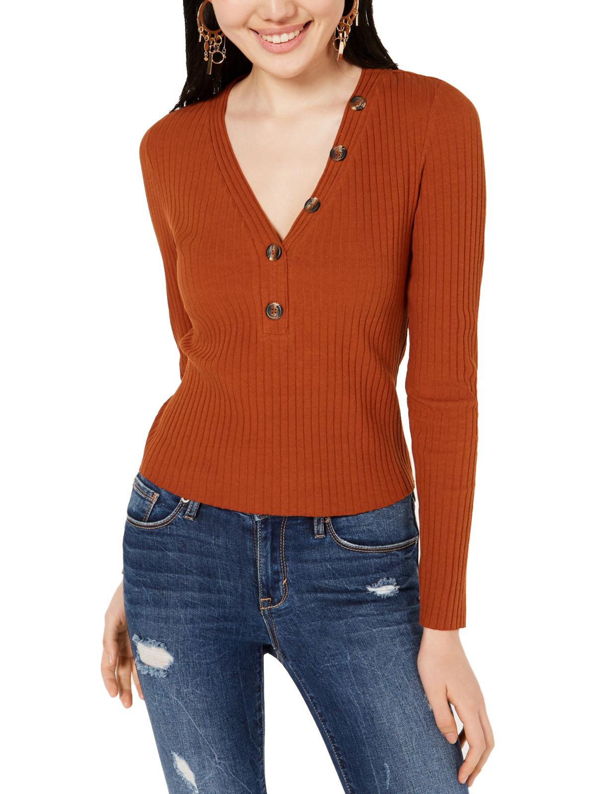 Parker Women's Henly Ribbed Knit Pullover Top Brown Size X-Large