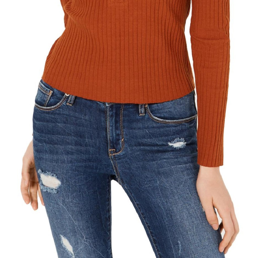 Parker Women's Henly Ribbed Knit Pullover Top Brown Size X-Large