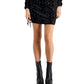Self Esteem Junior's Side Ruched Burnout Velvet Mini Skirt Black Size Large