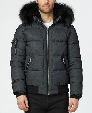 Noize Men's Clark Quilted Bomber With Hood Black Size S