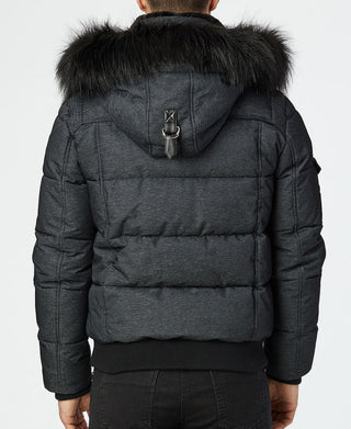 Noize Men's Clark Quilted Bomber With Hood Black Size S