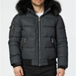 Noize Men's Clark Quilted Bomber With Hood Black Size S