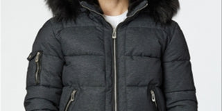 Noize Men's Clark Quilted Bomber With Hood Black Size S