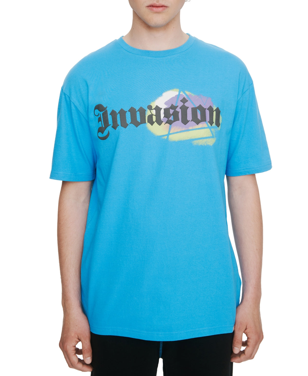Eleven Paris Men's Invasion Graphic T-Shirt Blue Size Medium