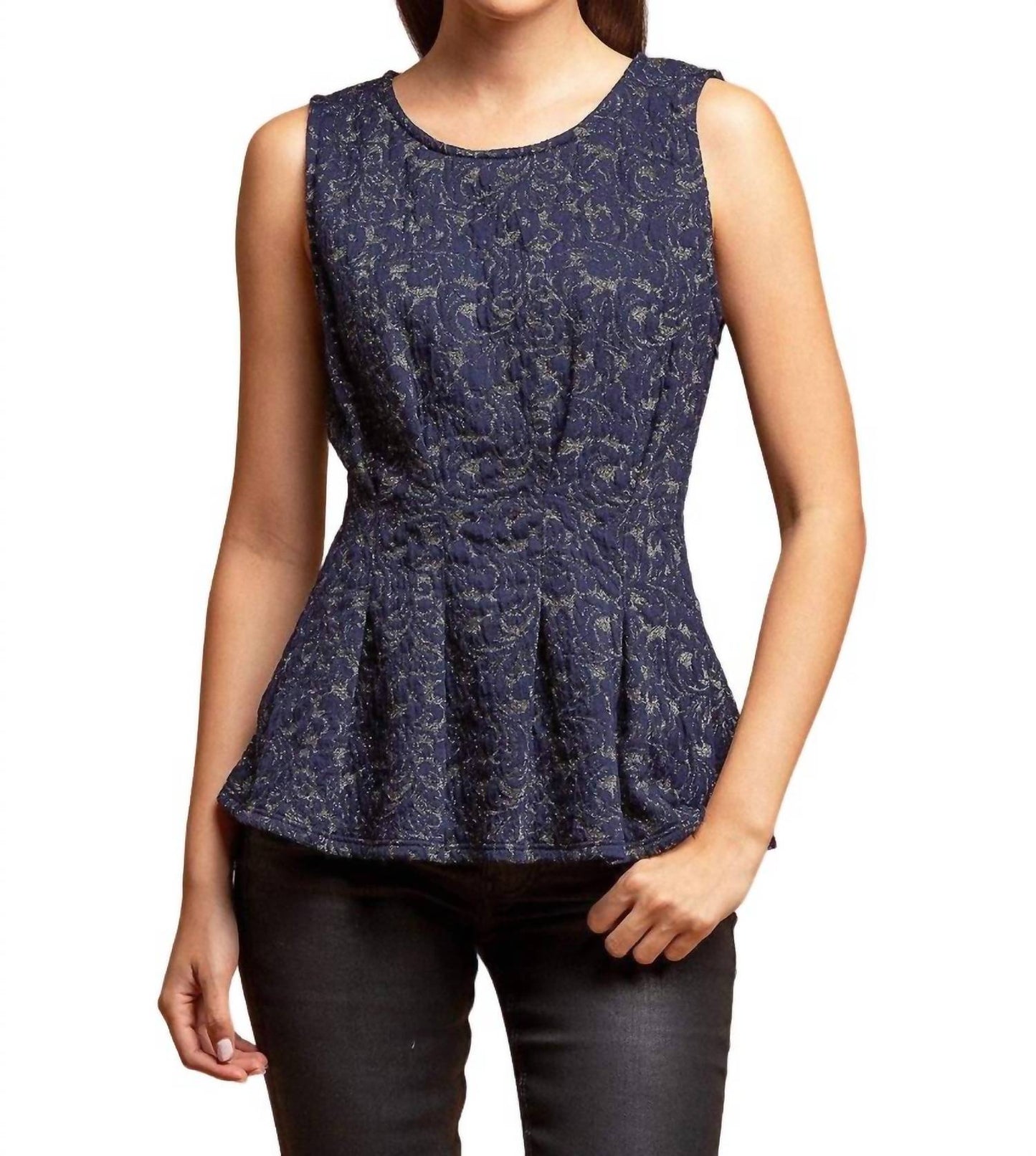 Eva Franco - Metallic Peplum Top