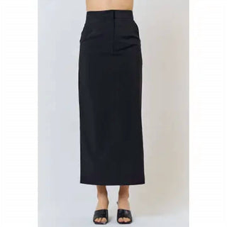 Lalavon - Stretch Back Slit Maxi Skirt