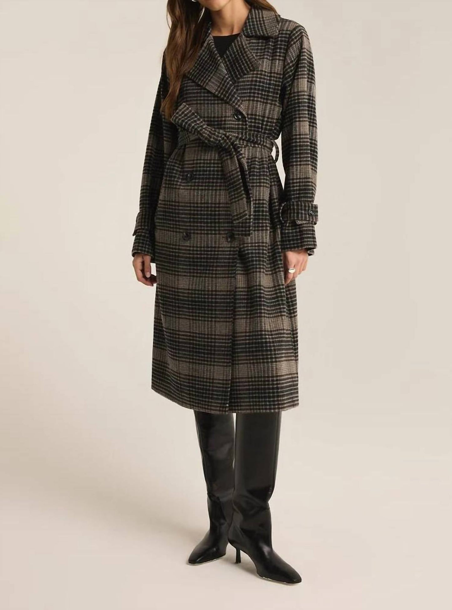 Z Supply - Jackie Plaid Trench Jacket