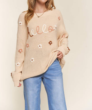 A Thousand Words - Hello Flower Embroidery Sweater