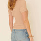 Promesa - Ribbed Knit V Neck Button Front Sweater Top