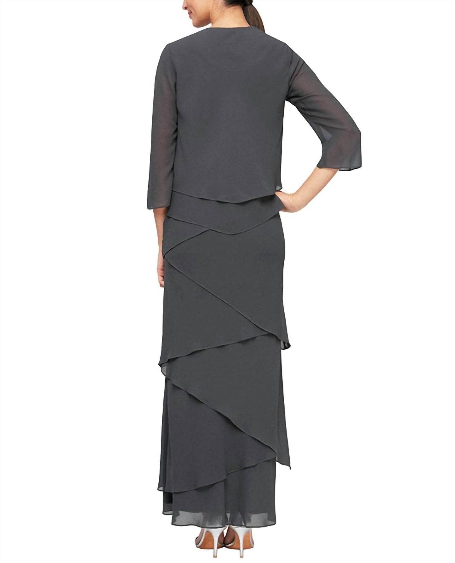 Alex Evenings - Tiered Chiffon Long Dress
