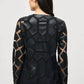 Joseph Ribkoff - Laser-cut Leatherette On Mesh Jacket