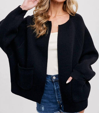 Bluivy - Open Front Sweater Jacket
