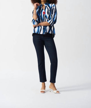 Joseph Ribkoff - Woven Abstract Print Trapeze Top