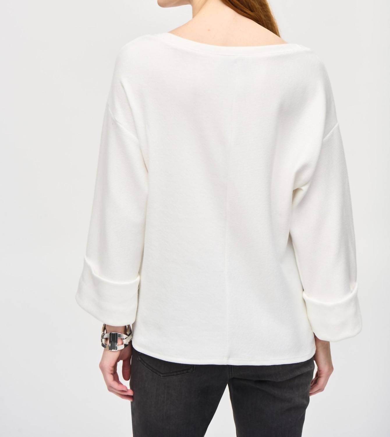Joseph Ribkoff - Boat Neck Oversized Knit Top