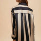 Anniewear - Striped Dropped Shoulder Button Down Shirt