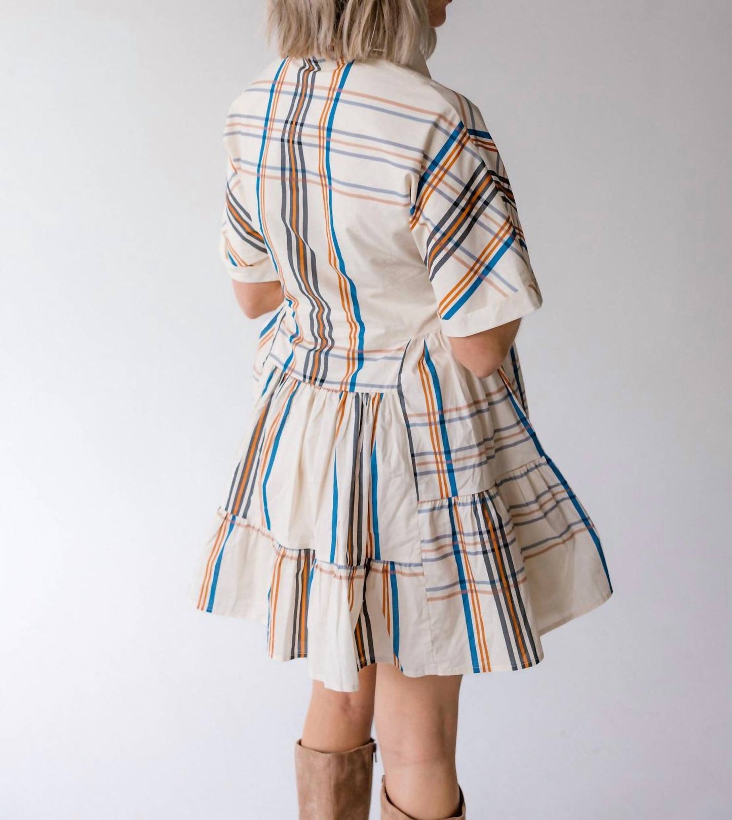 Aureum - Women's Delaney Plaid Mini Shirt Dress