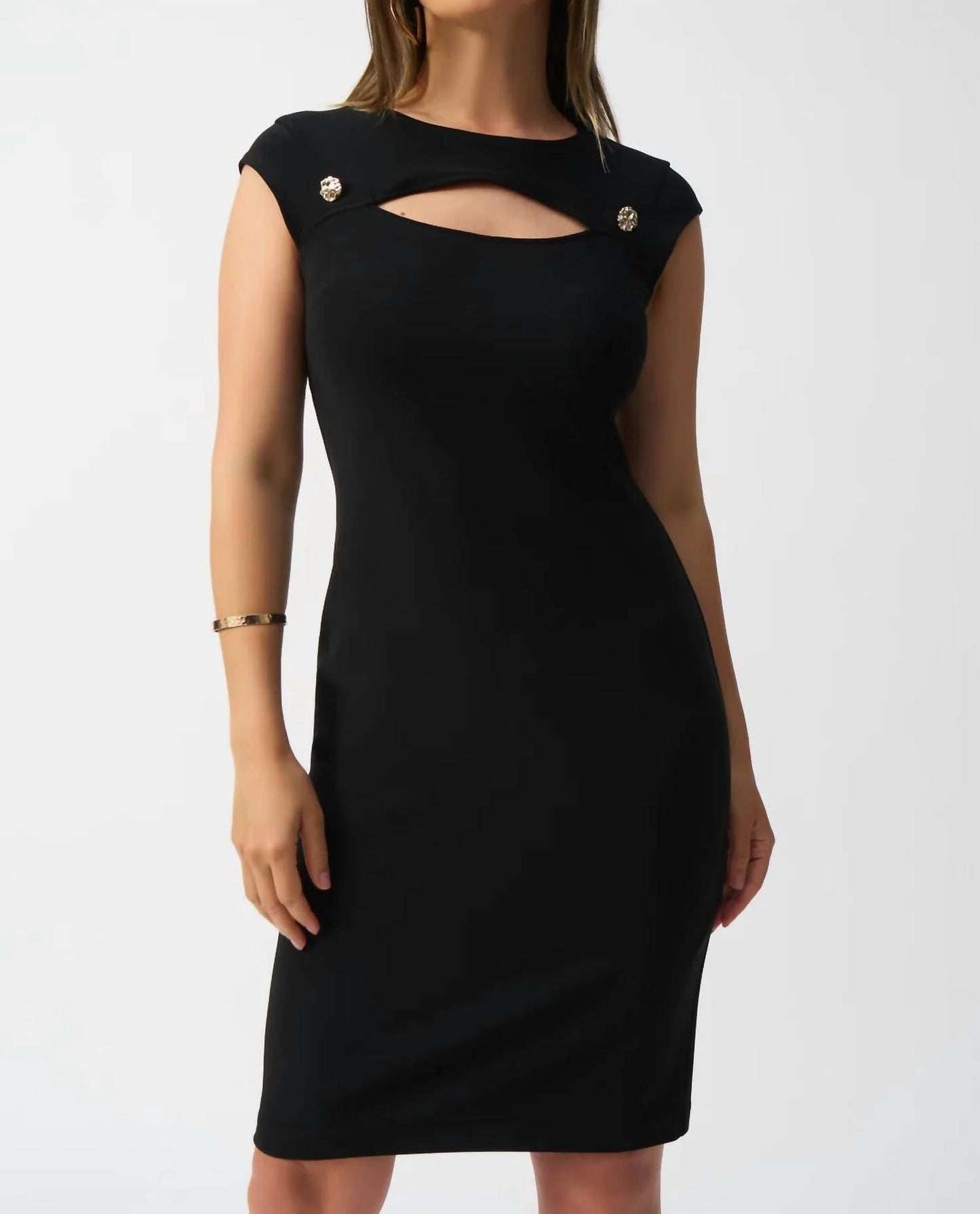 Joseph Ribkoff - Cutout Sleeveless Sheath Midi Dress