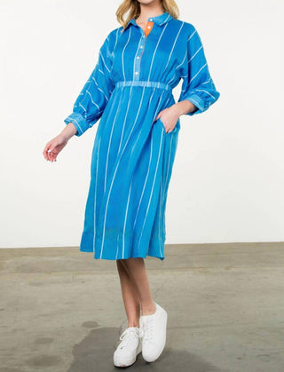 Thml - Stripe Dress With Orange Detail