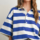 Buttermelon - Striped Oversized Polo Shirt