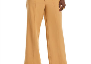 Avec Les Filles Cutout Waist Wide Leg Pants Camel