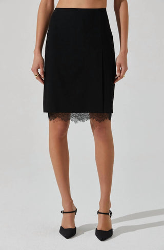 Astr - Itzayana Lace Trim Pencil Mini Skirt