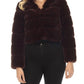 Belle Fare - Devon Short Faux Rex Fur Bomber Jacket Coat
