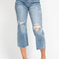 Judy Blue - High Waist Wide Leg Crop Distressing Jean