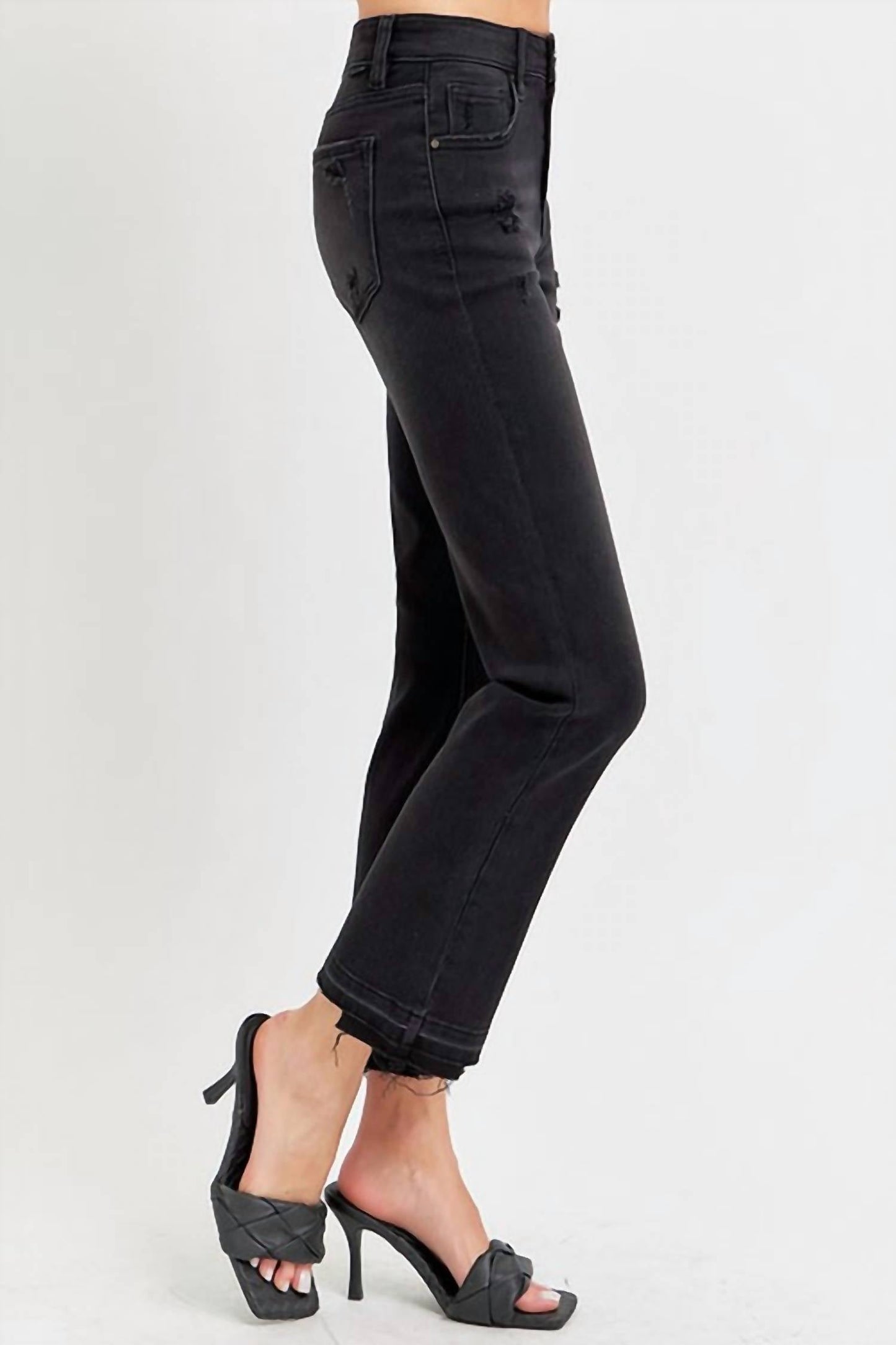 Risen - Mid Rise Ankle Straight Leg Jeans
