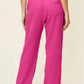 Double Take - Texture Drawstring Straight Pants