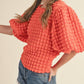 &Merci - Oasis Textured Ballon Sleeve Top