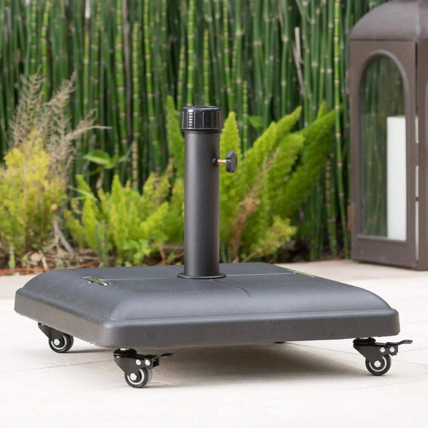 Wheelie Stylish Square Umbrella Base with Stainless Steel Handle