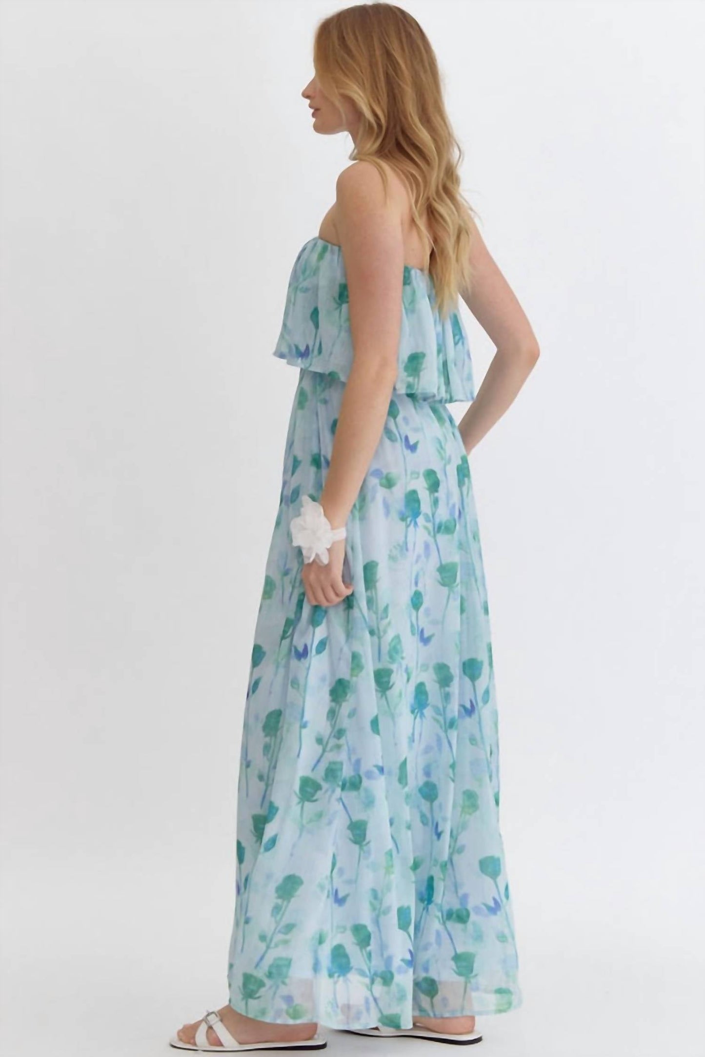 Entro - Floral Strapless Maxi Dress