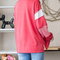 7Th Ray - Color Block Collar Oversized Long Sleeve Top
