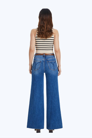 Bayeas - High Rise Utility Wide Leg Jeans