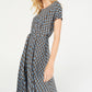 Weekend Max Mara Women's Argo Printed Belted A Line Dress Blue Size XL