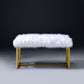Bagley II - Bench Faux Fur - White / Gold