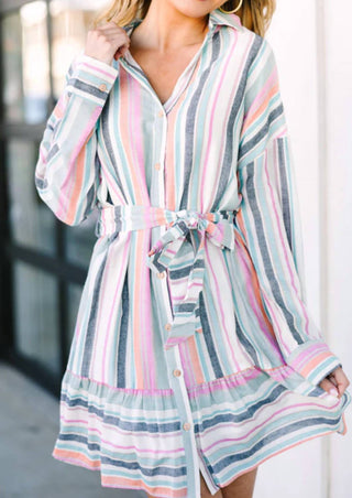 Entro - Striped Midi Dress