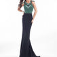 Rachel Allan - Beaded Jersey Sheath Evening Gown