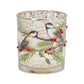 Mercury Glass Votive Candle Holder with Bird and Berry Branch (Set of 6)