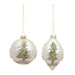 Painted Snowy Pine Tree Ball Ornament (Set of 6)