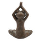 11.5x6.5x15 Brown Magnesium Yoga Frog Figurine in Namaste Pose with Gold Accents