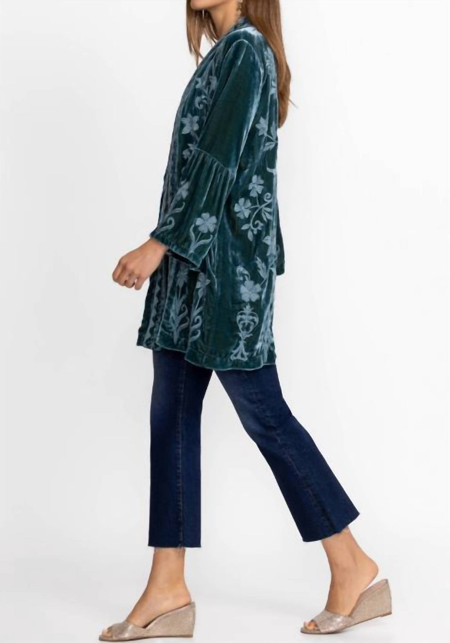 Johnny Was - Alithia Velvet Ruffle Sleeve Kimono